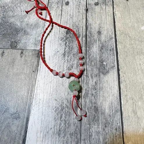 Jade Adjustable Silk Necklace Red