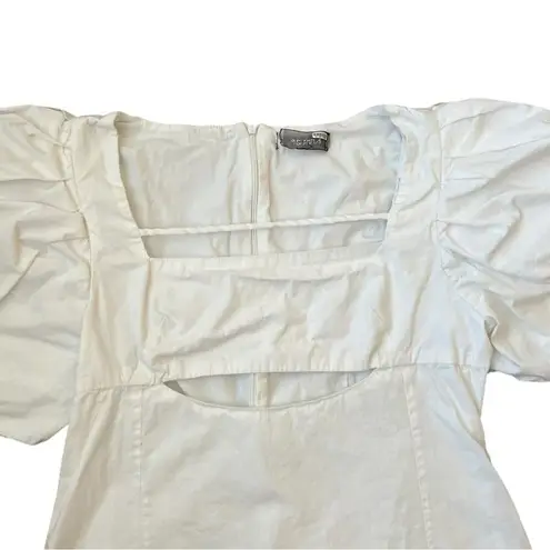 4SI3NNA Revolve Women’s Ulma Puff Sleeve Square Neckline Cotton White Mini Dress