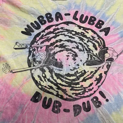 Ripple Junction Rick and Morty Wubba Lubba Dub Dub Tie Dye Cartoon Graphic Tee Size Large