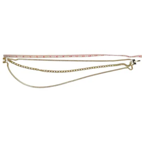 Chunky Gold Tone Curb Cuban Multi Chain Link Layered Necklace