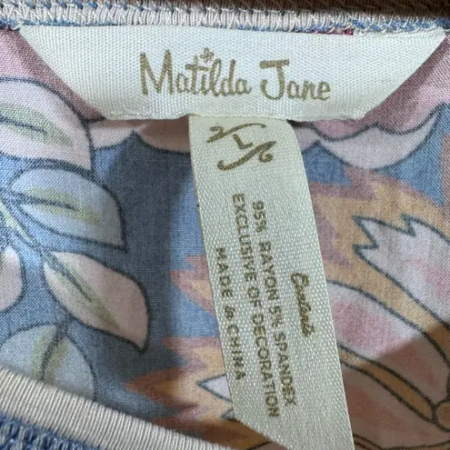 Matilda Jane Heart to Heart Floral Garden Printed V Neck Sleeveless Tee