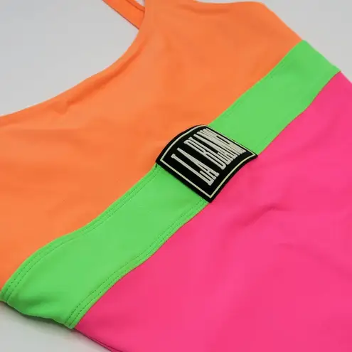 La Blanca Vintage 80s Neon Colorblock One Piece Swimsuit