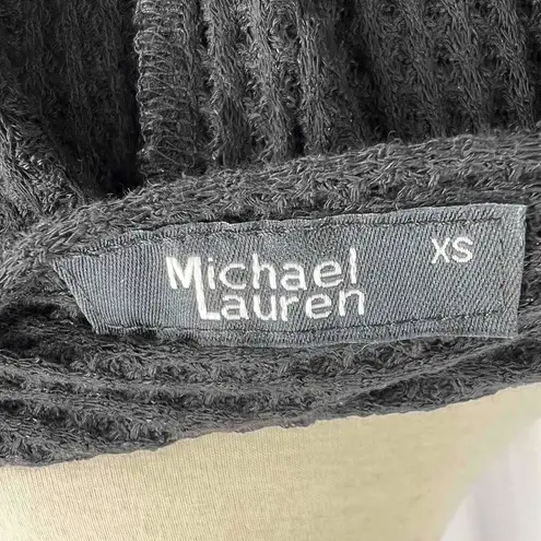 Michael Lauren Cardigan Waffle Knit Hooded Open Front Sweater Extra Small New