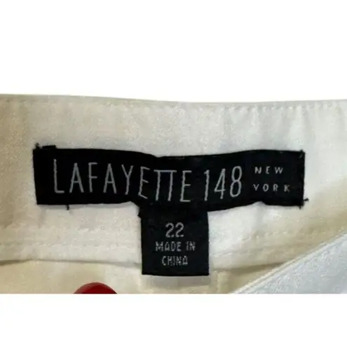 Lafayette 148 Women Pants Trouser Stretch Tapered Leg Side Zip White Plus Sz. 22