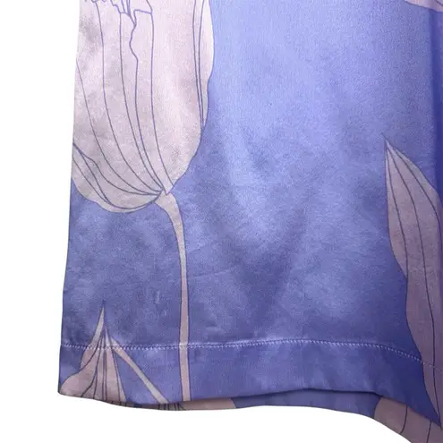 Christy Lynn Floral Silk Wide Leg Pants XS Blue Pink Purple Pockets Boho Beach