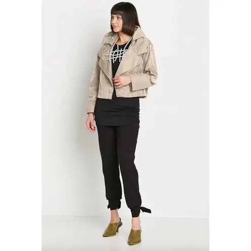 Planet by Lauren G The Triple Collar Open Front Jacket Size O/S Nylon Lagenlook Brown