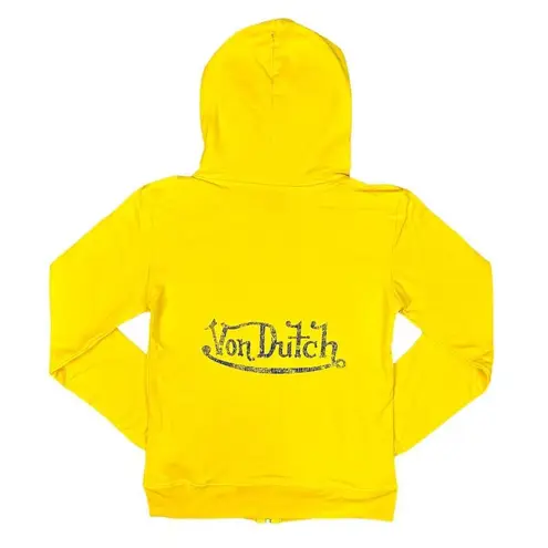 Von Dutch  Purple Logo Yellow Full-Zip Hoodie