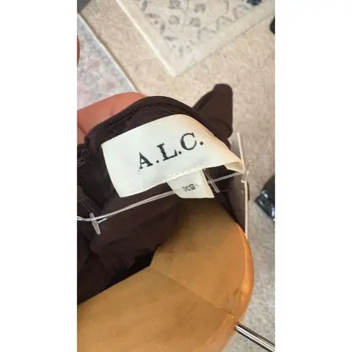 ALC Frank A.L.C. Ansel Ruched Dress Ganache Brown Size XS NEW