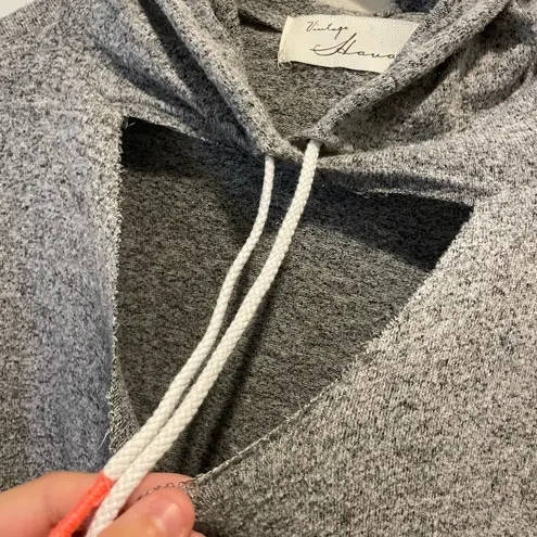 Vintage Havana Cutout Gray Hoodie