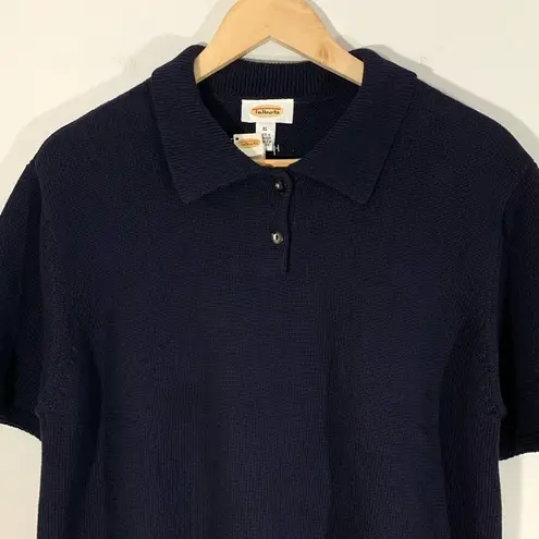 Talbots NWT Deadstock Vintage  Navy Blue Knit Polo Shirt