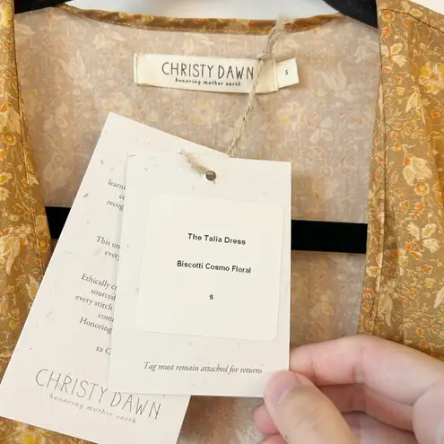 Christy Dawn The Talia Genuine Wrap Dress in Biscotti Cosmos Floral Size S NWT