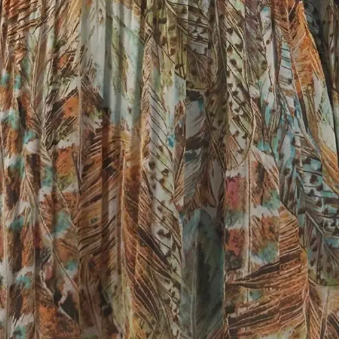 Melissa Paige Boho Tunic Top Large Feather Festival Hipster Hippie Summer Concert Tie Front