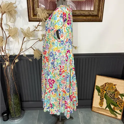 Uncle Frank Multicolor Floral V Neck Tiered Mini Sundress ~ Size Large ๐งก๐ - Image 3