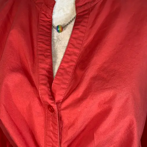 Kasper sportswear petite red button up shirt ties on the front size Large Petite