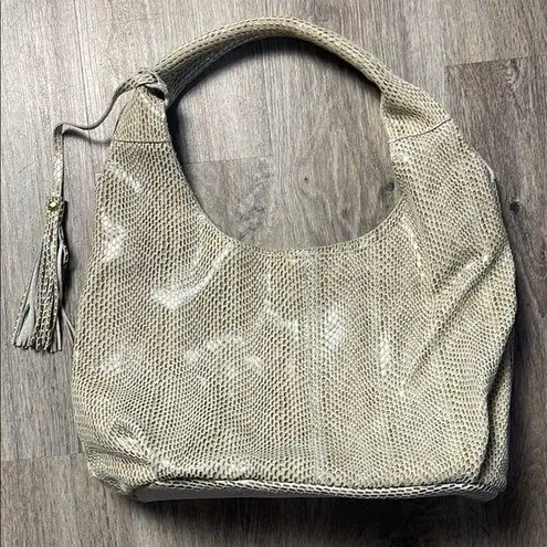 Maxine Couture Mamba Hobo Snakeskin Embossed Leather Handbag