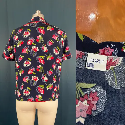 Koret Vintage 90s 2 Piece Matching Tank & Button Up Shirt Set