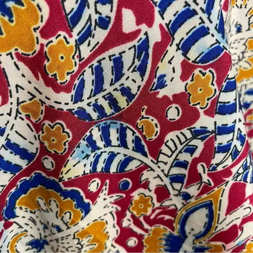 Patterned Dress Reddish Top Pattern Skirt 3/4 Sleeves NO BELT Size Small Floral Red