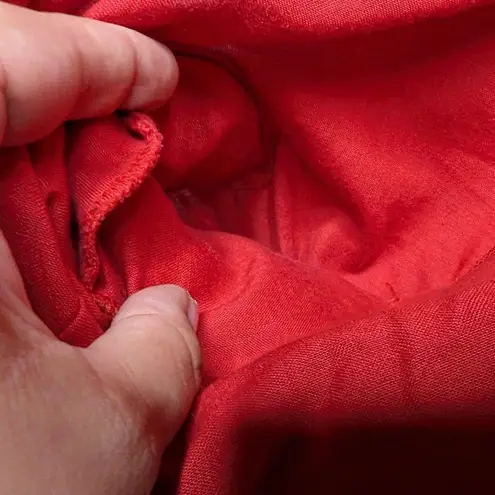 Vtg 1980s Cali Red Ivory Double Breasted Cotton Blend Nautical Blazer Jacket 14W