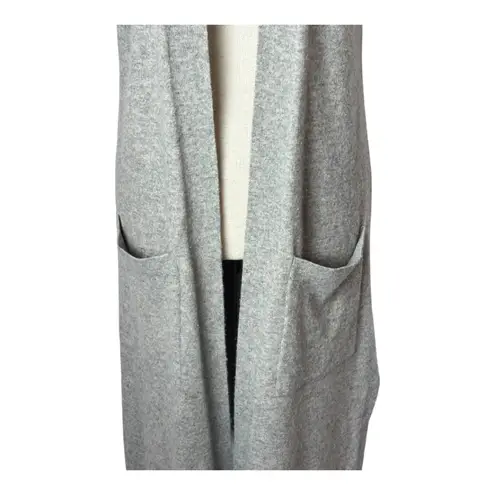 Neiman Marcus Sweater Women Small Gray Cashmere Open Long Line Cardigan Luxury - Image 4