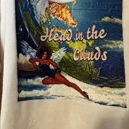 Boys Lie  Head In The Clouds Velour Velvet Jogger Sweatpants in Light Peach Pink - Image 3