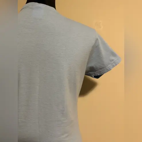 EUC Port & Company Blue, Pink and White Moon Vaporwave Aesthetic tee size small Blue