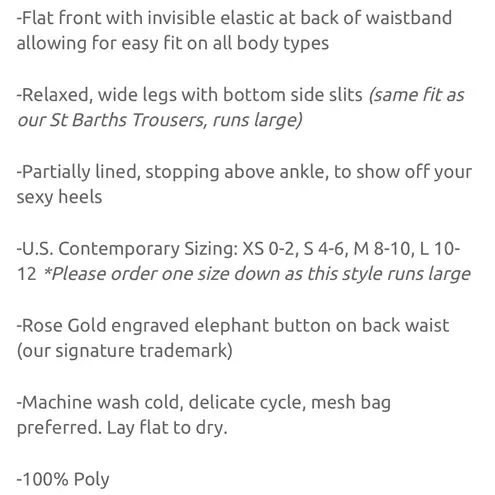 Karma For A Cure Elastic Waist Black Lace Mayfair Trousers Size M