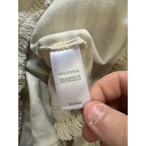 J.Jill Women Size 3X Tunic Sweater Fringe Hem Tunic Shirt Striped Coastal Beach