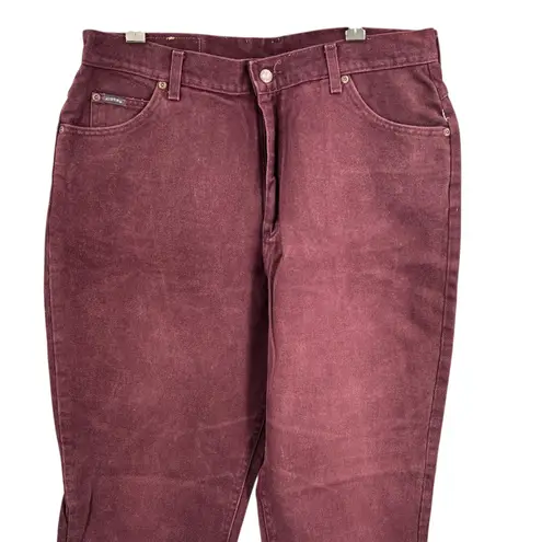Riders By Lee VTG Vintage Womens Burgundy Jeans Size 18 Long High Rise Denim