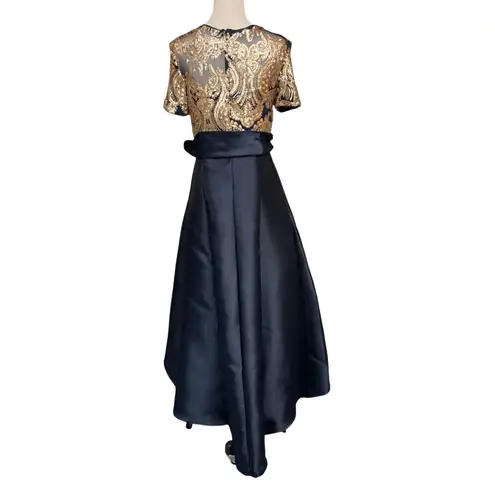 R & M Richards Women's Shimmery Sequined Crewneck High Low Ballgown Size 10 NWT