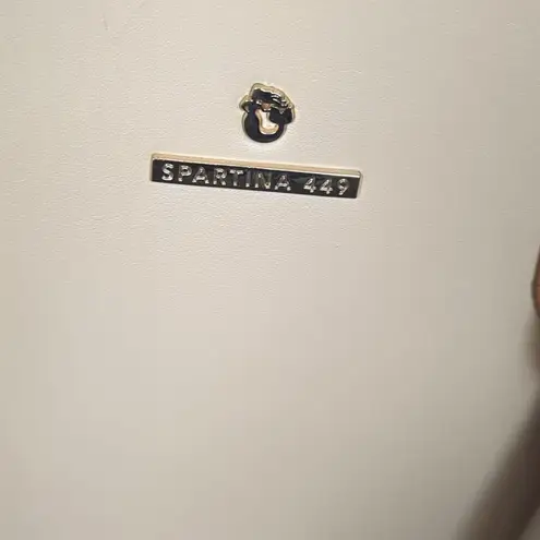 Spartina 449  daufuskie island natural linen and leather handbag