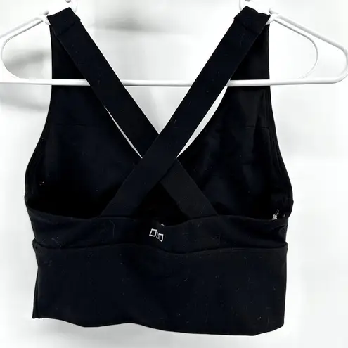 Lorna Jane Happy Hour Sports Bra Cross Back Straps Support Black XXS
