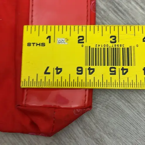 Lancôme Lancome Red Floral Print Paris Zip Top Cosmetics / Makeup Bag Approx 10" X 5.5"