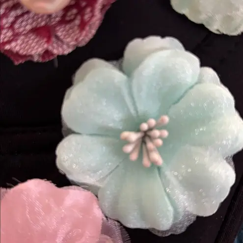 Custom Made Bralette/Bustier Sz M 3D Floral Black Pastels Molded Underwire Cups Size M