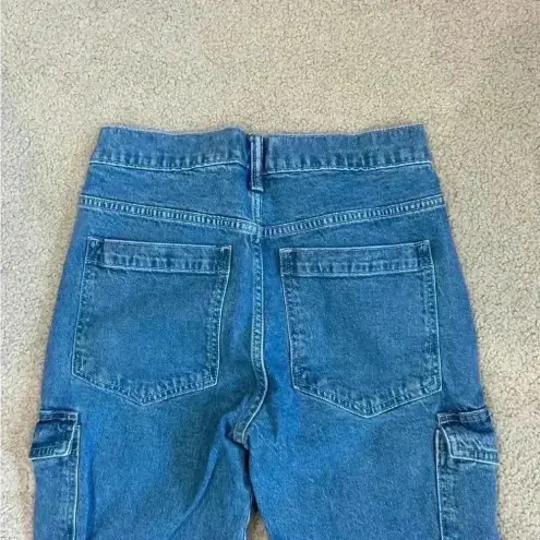 Gap  cargo blue 90s loose high rise jeans in size 0 / 25 short