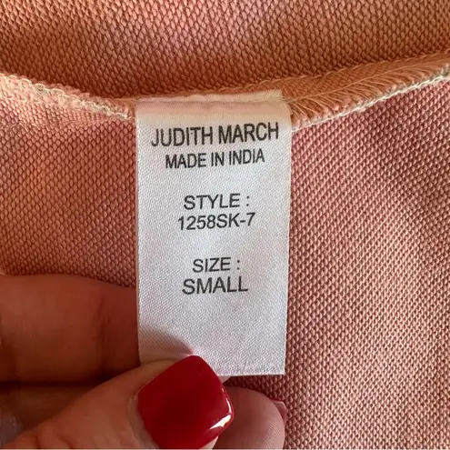 Judith March Tropical Leaf Print Mini Skirt Zip Up Small Pink Green