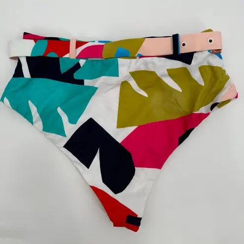 Raisin's Bikini Bottom SZ Large NWT South Pacific Tropics Pant High Waist Belt