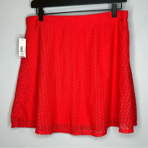 No Boundaries  White and Coral Lace Skater Skirts Size L (11-13) NWT