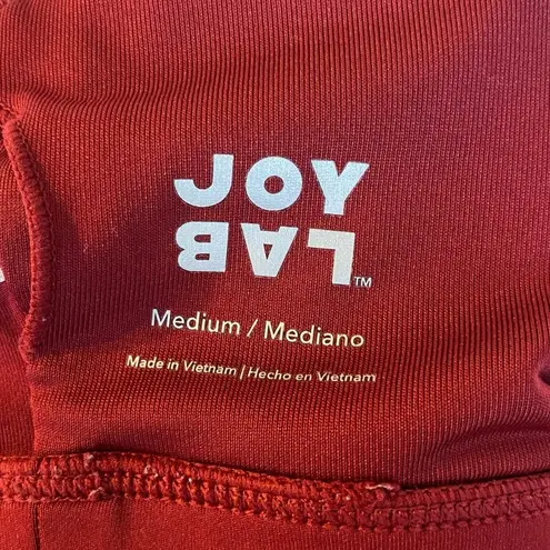 JOY LAB Laser Cut Racerback Sports Bra Burgundy Size Medium Medium Support