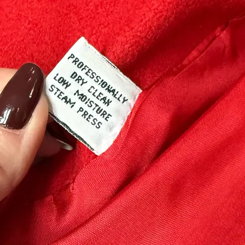 Vintage Beau Brem Red Wool Maxi Coat Size 16 Tall Winter Statement Coat Holiday Size L