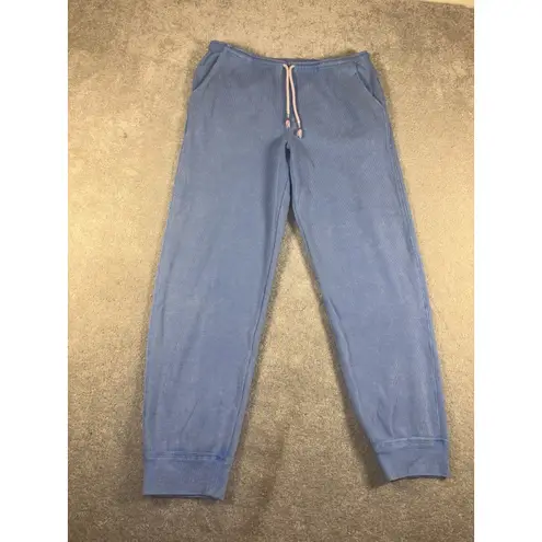 Sundry Sunnyside By Pants Women's Large Lt Blue Waffle Knit Drawstring Lounge