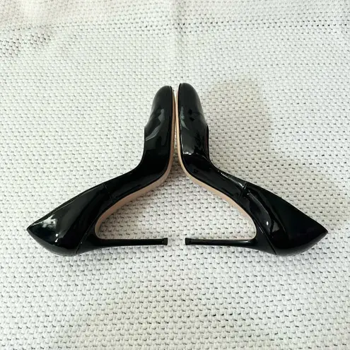 Gianvito Rossi Black Patent Leather Stiletto Heel Almond Toe Classic Pumps 39