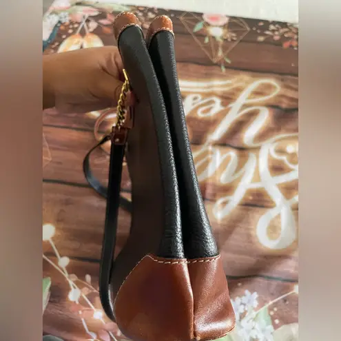 Bally Black and Brown Leather Shoulder Bag with Gold Hardware