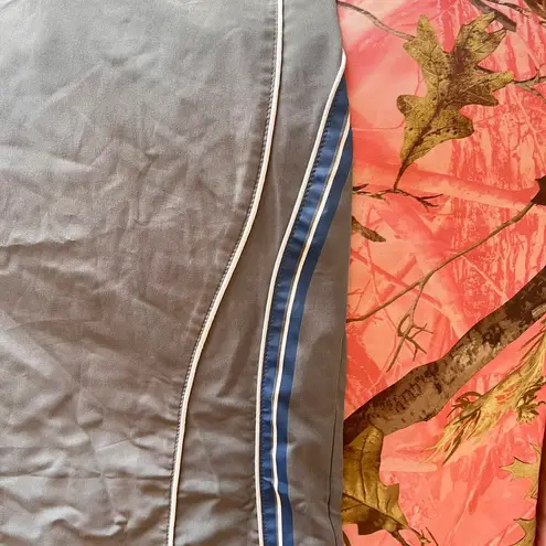 y2k nylon silver grey striped wide leg track pants Gray Size L