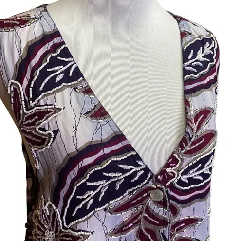 Faith Vintage Rayon Hawaiian Button Up Vest (Small) & Skirt (Medium) 2 PC Outfit