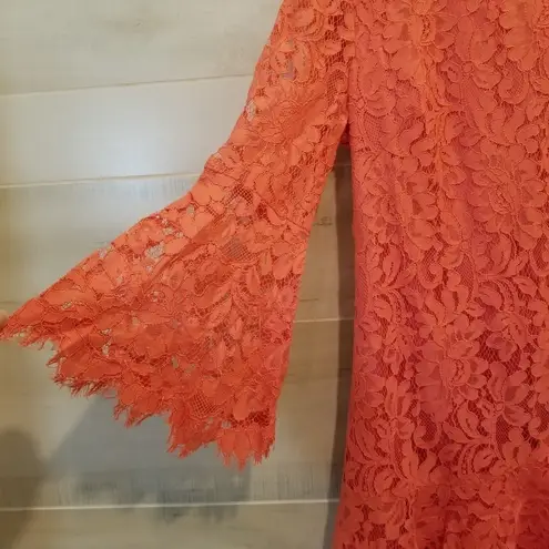 Eliza J {6} NWT Coral Lace Bell Sleeve Dress