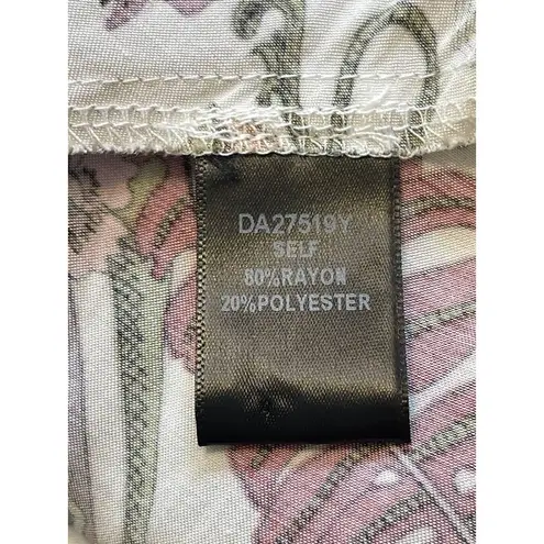 Aakaa Mini Dress Braided Belt Floral Dolman Sleeve Satiny Full Circle Skirt S