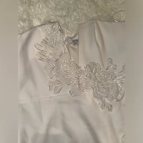 NWOT Sau Lee Fleur white 3d floral strapless Mini Dress sz 12