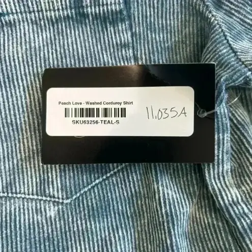 Peach Love California Peach Love Acid Wash Corduroy Shacket Shirt Jacket Cotton Relaxed Fit Size S