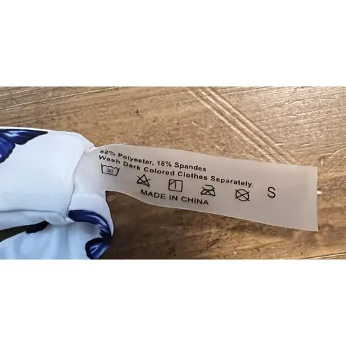 Bikini Bottom & Top Swim Suit With Wrap Size Small ~ White ~ Butterflies