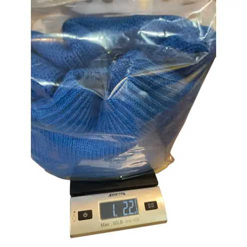 VTG YarnWorks Sweater M Blue Mock Neck Pullover Relaxed Fit Pocket 90s Y2K Size M